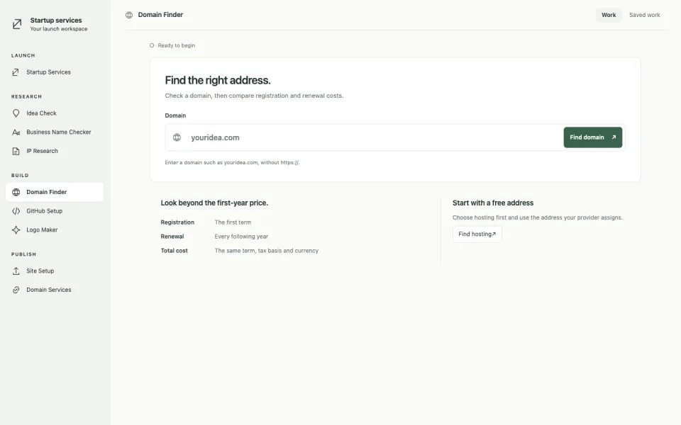 Domain Finder, as it runs