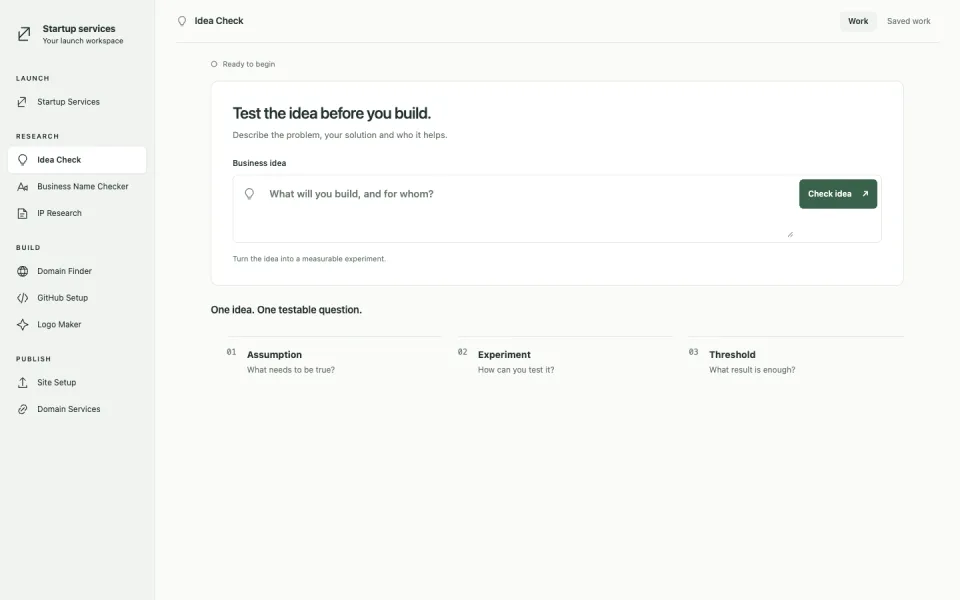 Idea Check, as it runs