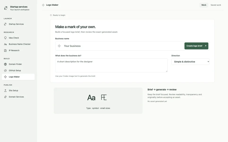 Logo Maker, as it runs